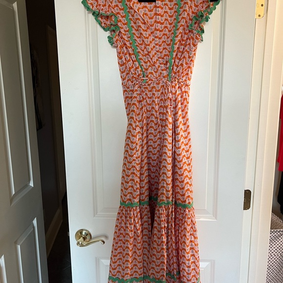 Olivia James Delia Dress, Pink Flutter (Monkees) Size Medium - Picture 3 of 9